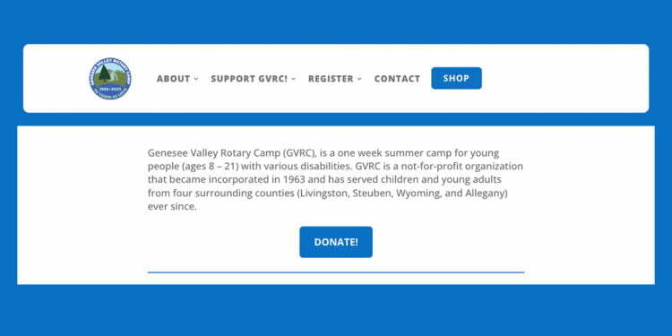 Genesee Valley Rotary camp homepage