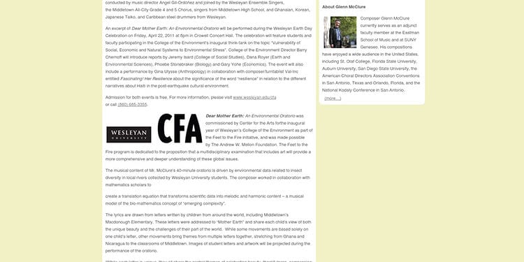 website screenshot - letterstomotherearth.com