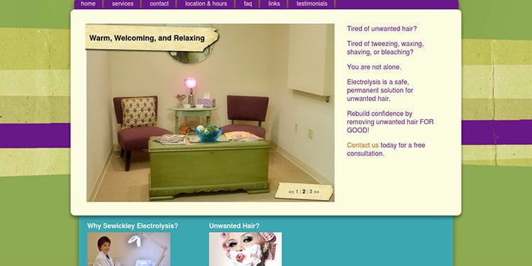 website screenshot - sewickleyelectrolysis.com