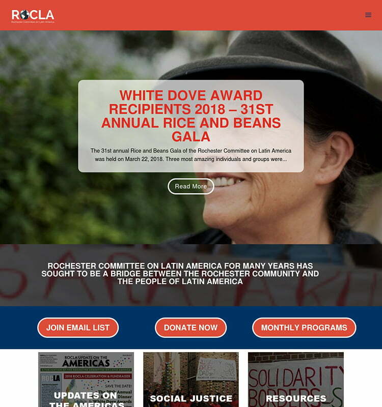 website screenshot - rocla.org